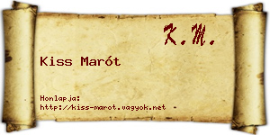 Kiss Marót névjegykártya